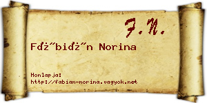 Fábián Norina névjegykártya